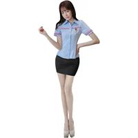 Небо синий топ+черная юбка