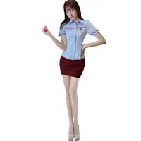 Небо синий топ+винная красная юбка