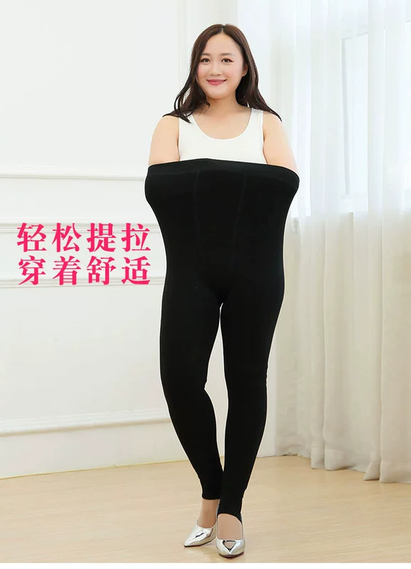 Mùa thu và mùa đông cộng với phân bón XL eo cao cộng với quần legging nhung dày mặc quần lửng ấm MM200 kg shop thoi trang