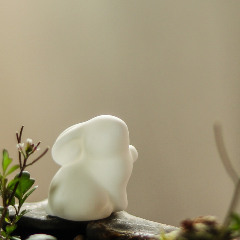 Miniature Ceramic Rabbit Figurine, Decorative Flower Pot, Micro Landscape, Cute Animal, Year of the Rabbit Gift, Home Desktop Decoration Miniature Ceramic Rabbit Figurine, Decorative Flower Pot, Micro Landscape, Cute Animal, Year of the Rabbit Gift, Home Desktop Decoration