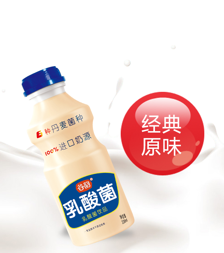 谷韵乳酸菌饮料酸味牛奶330ml×12瓶