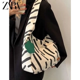 Модный шоппер, сумка, универсальная брендовая вместительная и большая зебра, коллекция 2022