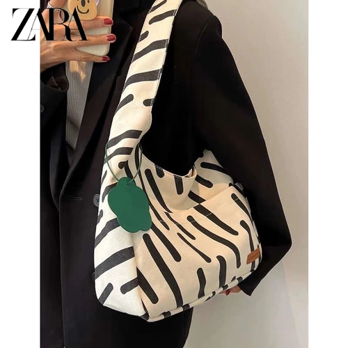Модный шоппер, сумка, универсальная брендовая вместительная и большая зебра, коллекция 2022