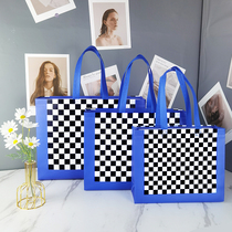 Popcorn Klein Blue Chessboard G Hand Bag Men And Womens Clothing Thickened Waterproof Net Red Custom LOGO Brief High Face Value