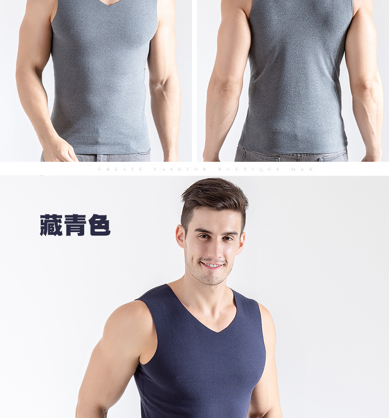 Áo vest nam liền thân ấm áp hai mặt cộng với nhung dày bó sát cơ thể Kiểu áo giữ nhiệt thanh niên mùa đông thủy triều áo thun lót nam đẹp 2021