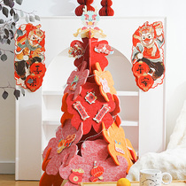 2024 Year of the Dragon Money Tree Felt Ins Decoration Splicing Ornaments National Style Wishing Tree Christmas Tree New Year Decoration