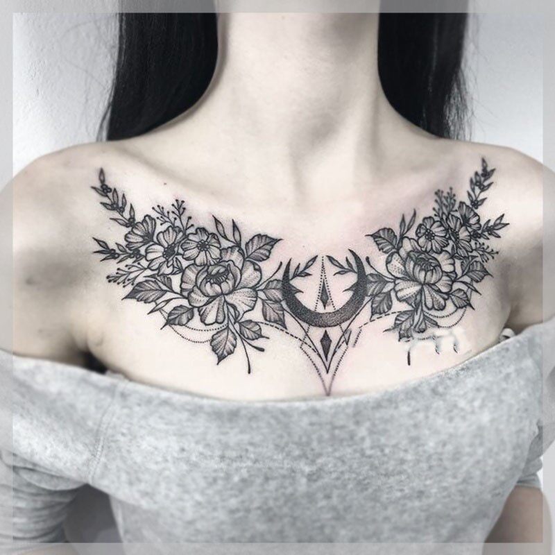 Tattoo stickers herbal semi-permanent juice herbal tattoo stickers ins wind cover scar simulation stickers large pattern