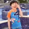 Children's swimsuit Boy boy small, medium and large children's two-piece sunscreen quick-drying swimsuit Korean baby hot spring swimsuit Swimming trunks