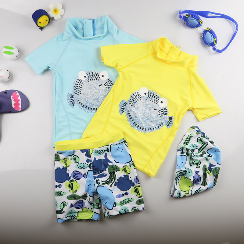 Two-style baby swimsuit children male and female child sun speed dry swim trunks small CUHK Scout swimsuit swimsuit