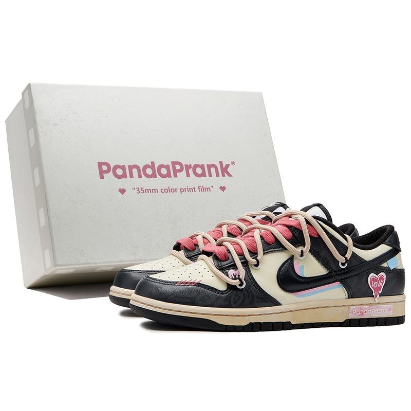 Panda Prank Nike Dunk Low 520 Limited Psychedelic Love Couple Sneakers Retro Low-Top Skate Shoes