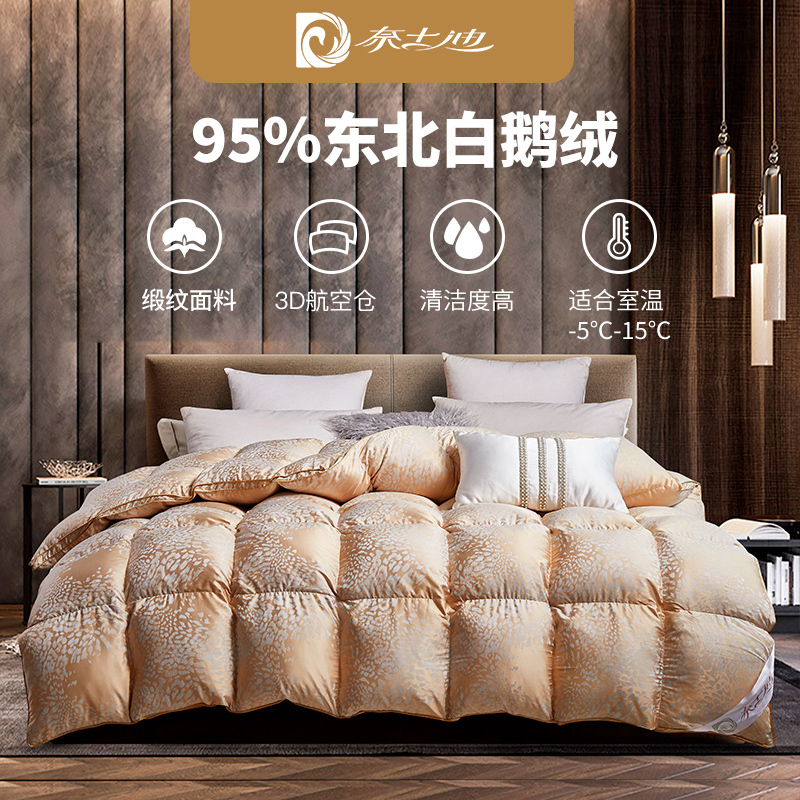 Naisidi 95% White Goose down Duvet, Thickened for Warmth, Suitable for Double or Single Beds, Spring and Autumn Quilt, Goose down Quilt