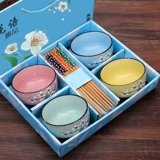 Подарочная коробка, милый комплект для еды, керамическая посуда для домашнего использования, подарок на день рождения