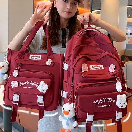Ранец, брендовая милая сумка через плечо, вместительный и большой рюкзак, для средней школы