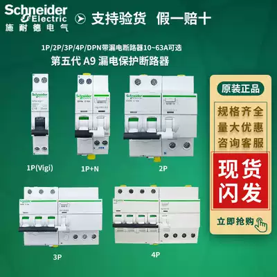 Schneider IC65N air switch with leakage protector C type 2p household 220V circuit breaker 1p N three phase