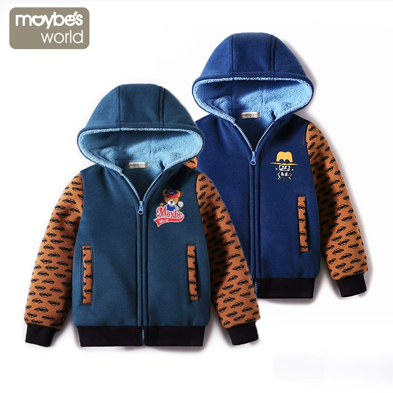 McBees World Boys Jacket Boy Baby Plus Fleece dày dặn Áo khoác hai lớp Quần áo mùa đông cho trẻ em - Áo khoác