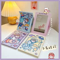 Teenage Girl Hearts Cute Makeup Mirrors Ins Wind Astronaut Folding Mirror Cartoon Portable Dorm Desktop Can Stand Students
