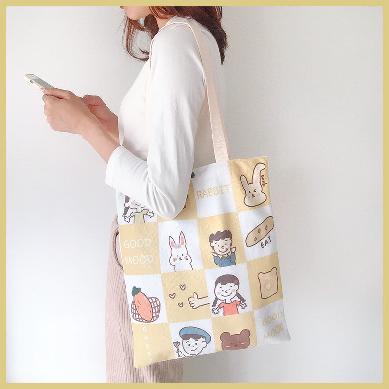 Ins style one-shoulder canvas bag Snoopy cartoon large-capacity diagonal female bag hand-held student shopping bag hand-held