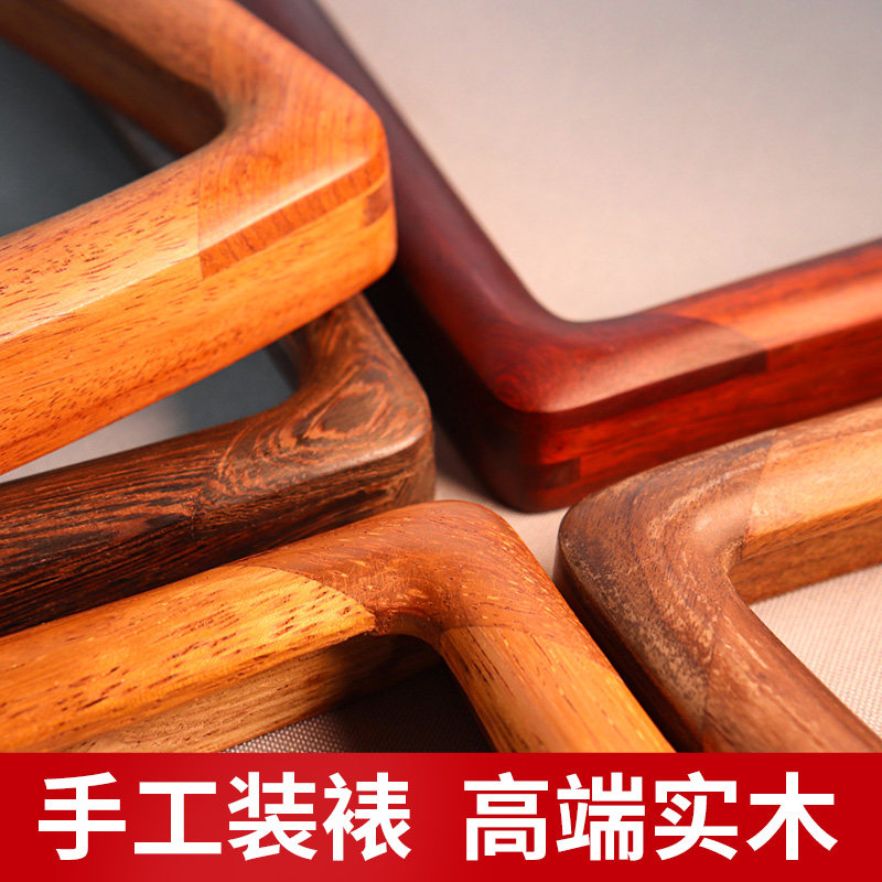 Calligraphy and painting mounting service calligraphy works Chinese painting rice paper calligraphy and painting mirror frame solid wood rounded corner frame custom framed picture frame