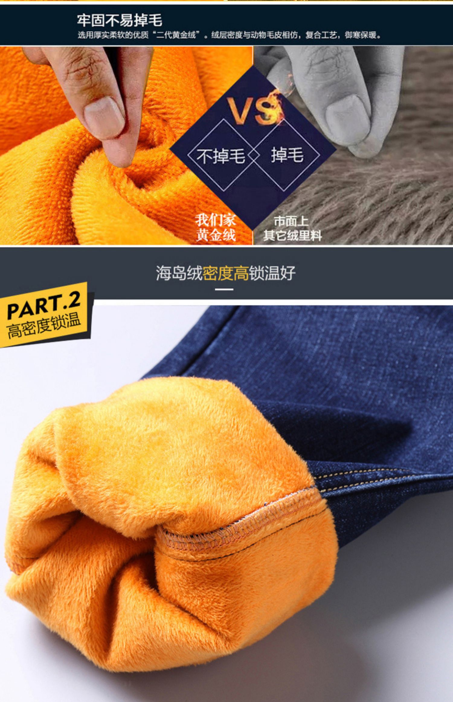 Các mẫu mùa thu và mùa đông cộng với quần jean dày nhung nam lỏng lẻo mùa đông trung niên eo cao với quần cashmere ấm áp phong cách thể thao nam