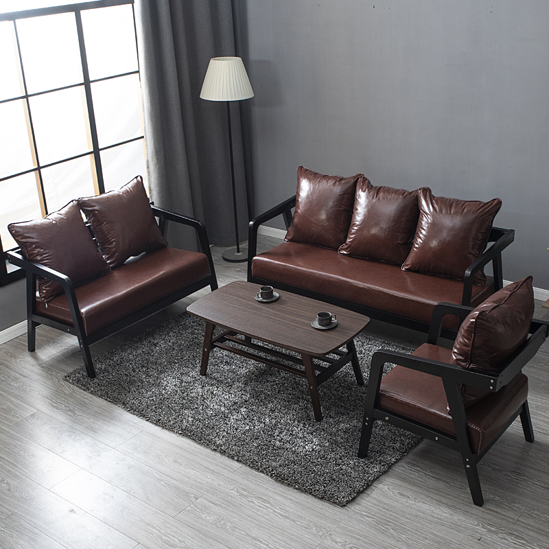 Office sofa coffee table combination set small business simple modern reception clothing store three people