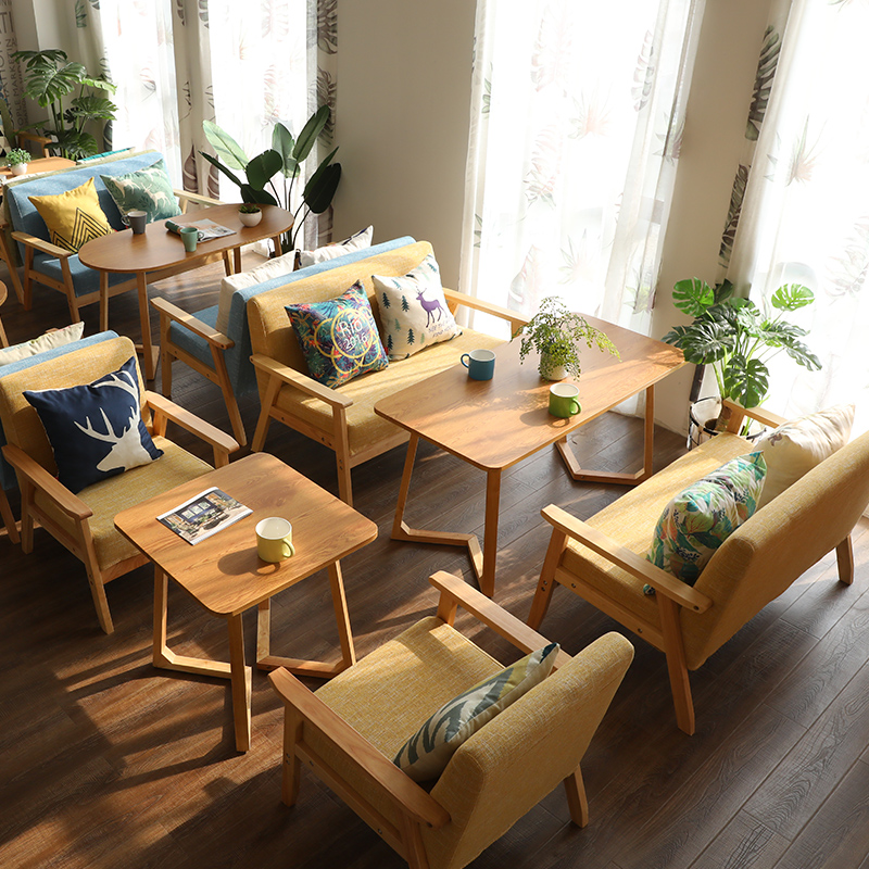 Small apartment office sofa coffee table combination set office sofa simple modern reception room reception sofa