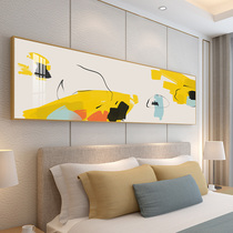 Modern minimalist bedroom bedside decorative painting Nordic sofa background wall murals living room light luxury atmospheric hanging painting