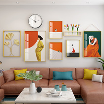 Nordic living room wall decoration painting modern simple sofa background wall painting Crystal porcelain painting light luxury combination painting hanging painting