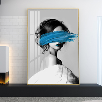 Home entrance decorative painting vertical corridor aisle wall painting living room modern simple light luxury figure crystal porcelain hanging painting