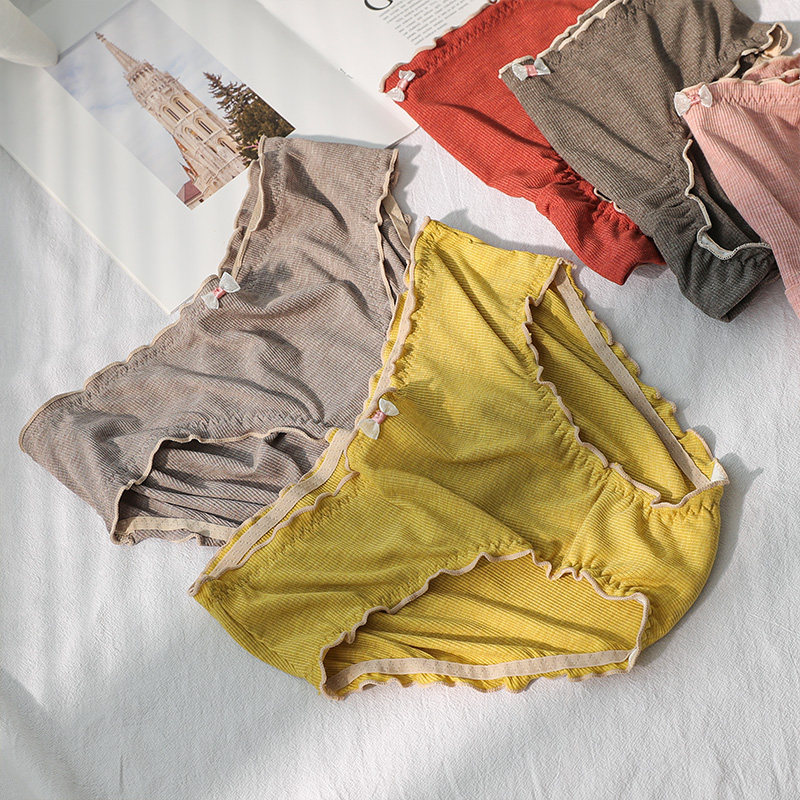 Teenage Girl Triangle Pants Large Size Modale Day Ensemble Butterfly Knot Mid Waist Antibacterial Breathable Gats Up 200 Catty Pants