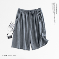 Mens pajamas pure cotton summer thin family shorts for leisure and loose summer home pants