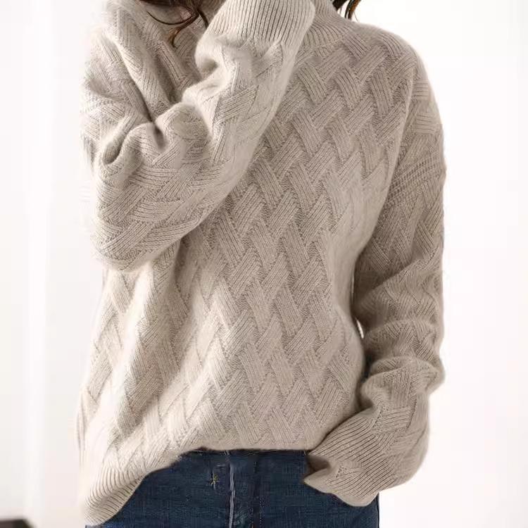 Lazy Style Autumn and Winter New Thick Turtleneck Wool Sweater for Women, Loose Pullover Knitted Base Shirt Lazy Style Autumn and Winter New Thick Turtleneck Wool Sweater for Women, Loose Pullover Knitted Base Shirt
