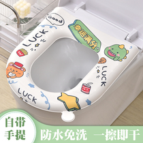 Cute cartoon waterproof toilet cushion free of water all season universal sitting poo cushion home foam toilet cushion toilet sticker