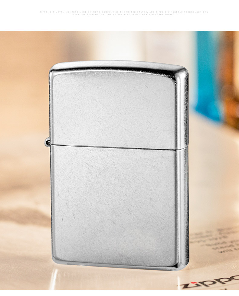 美国原机进口 zippo 经典花砂镀铬打火机 图8