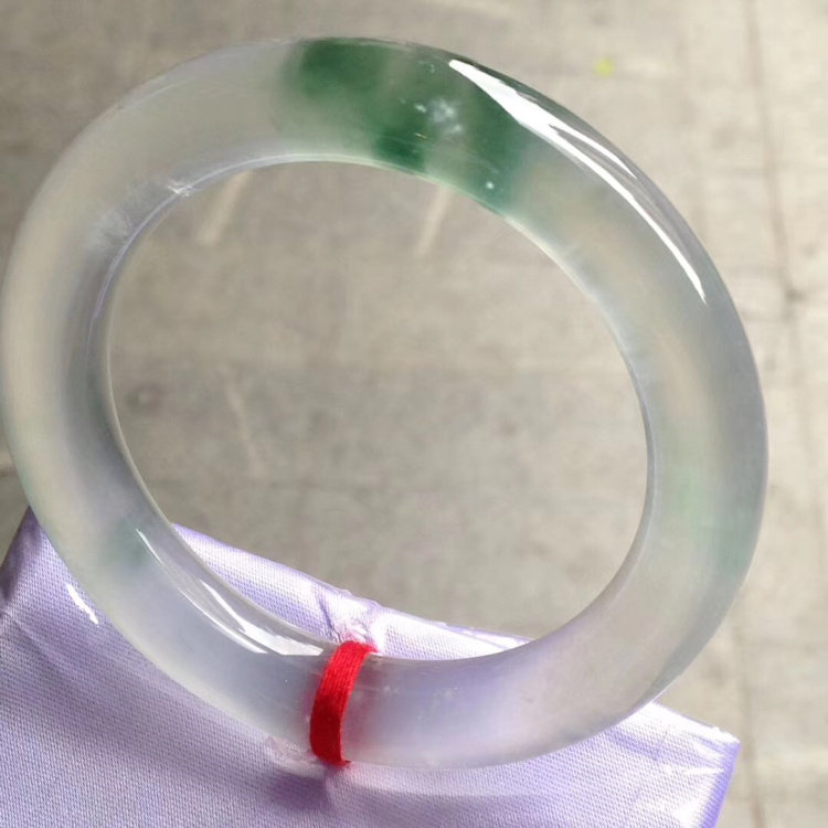 Natural Myanmar glass seed floating green flowers full green emerald round bar emerald jade ware jade bracelet child with certificate