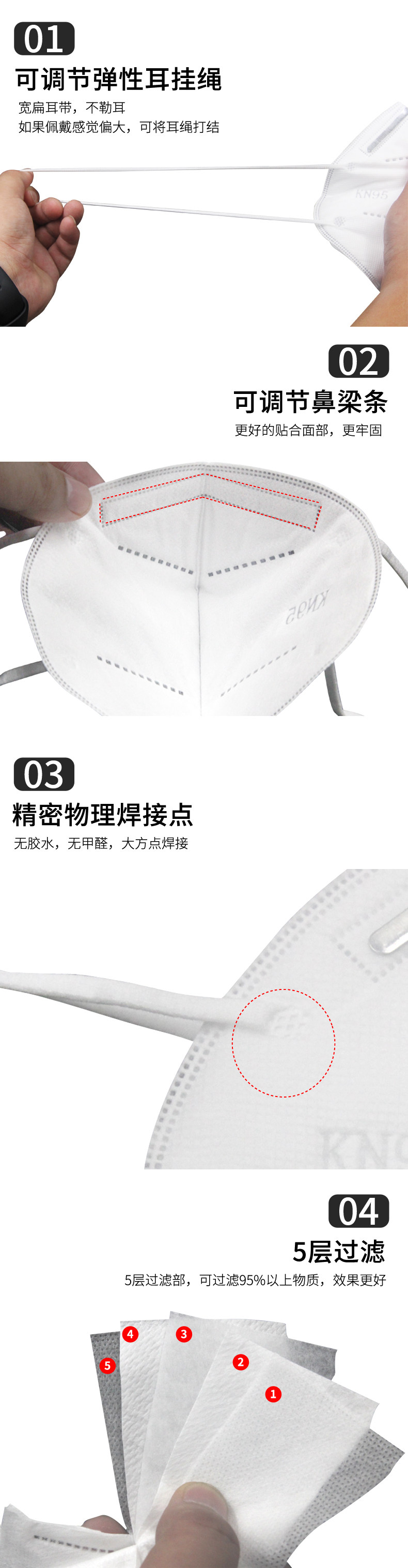 火星衣局 KN95级防护口罩 10只 图7
