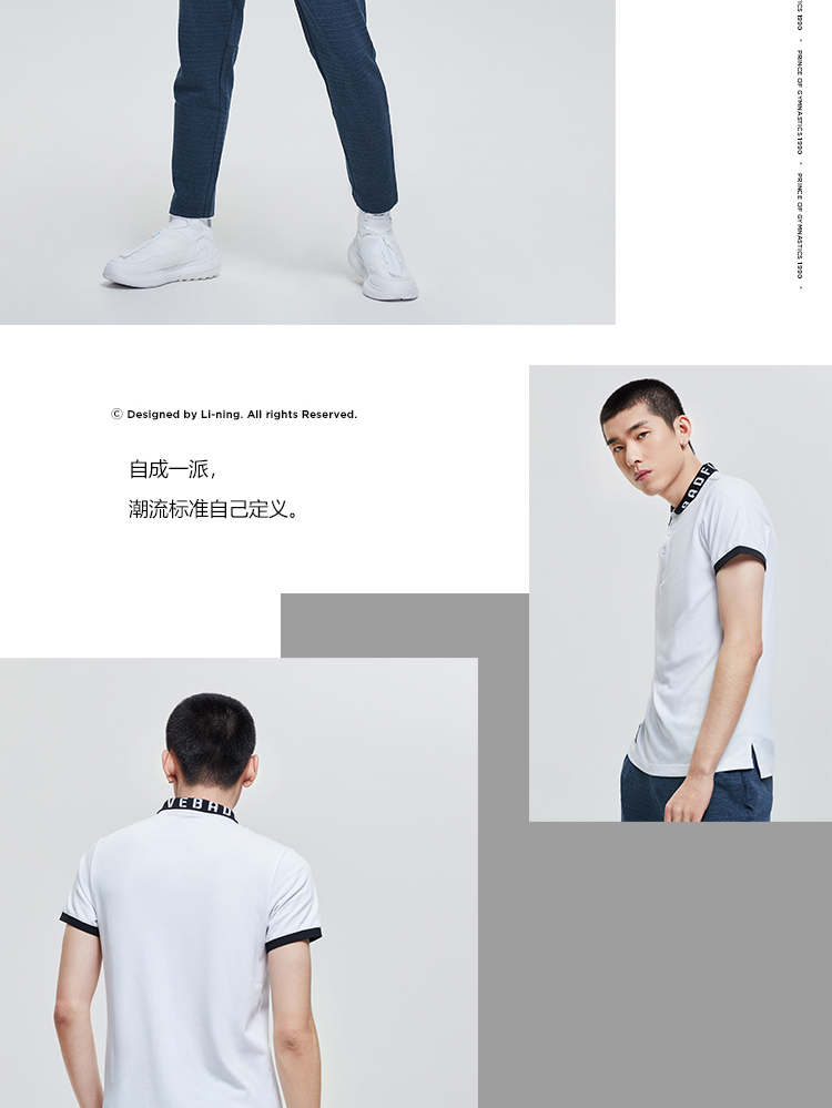 Li Ning nam tay ngắn 2019 mới áo khoác bóng rổ BAD FIVE áo khoác mùa hè áo thun cotton mùa hè - Áo polo thể thao ao polo nam