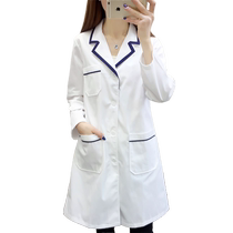 Beauty salon work clothes female pharmacy oral white coat beautician nurse uniform medical beauty management tattoo custom long sleeves