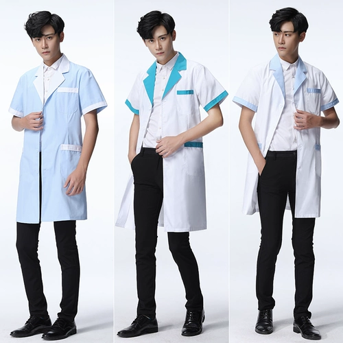 Униформа врача подходит для мужчин и женщин, летний белый халат для работы, короткий рукав