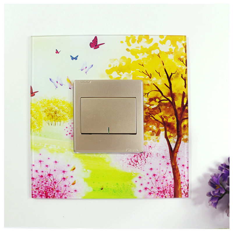 Children's cartoon switch protection wall stickers Crystal glass switch stickers Switch socket sets Decorative switch stickers