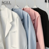 Трендовый брендовый пиджак классического кроя для отдыха, куртка, униформа, комплект, в корейском стиле, оверсайз