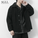 Демисезонное шерстяное пальто, мужская трендовая демисезонная осенняя зимняя куртка, универсальная бейсбольная форма, в корейском стиле