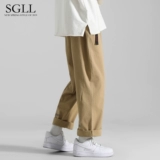 Хаки демисезонные штаны, утепленные джинсы с начесом, повседневные брюки, свободный прямой крой