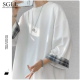 Tide, мужская летняя шелковая футболка, короткий рукав, оверсайз, «Холодное сердце»