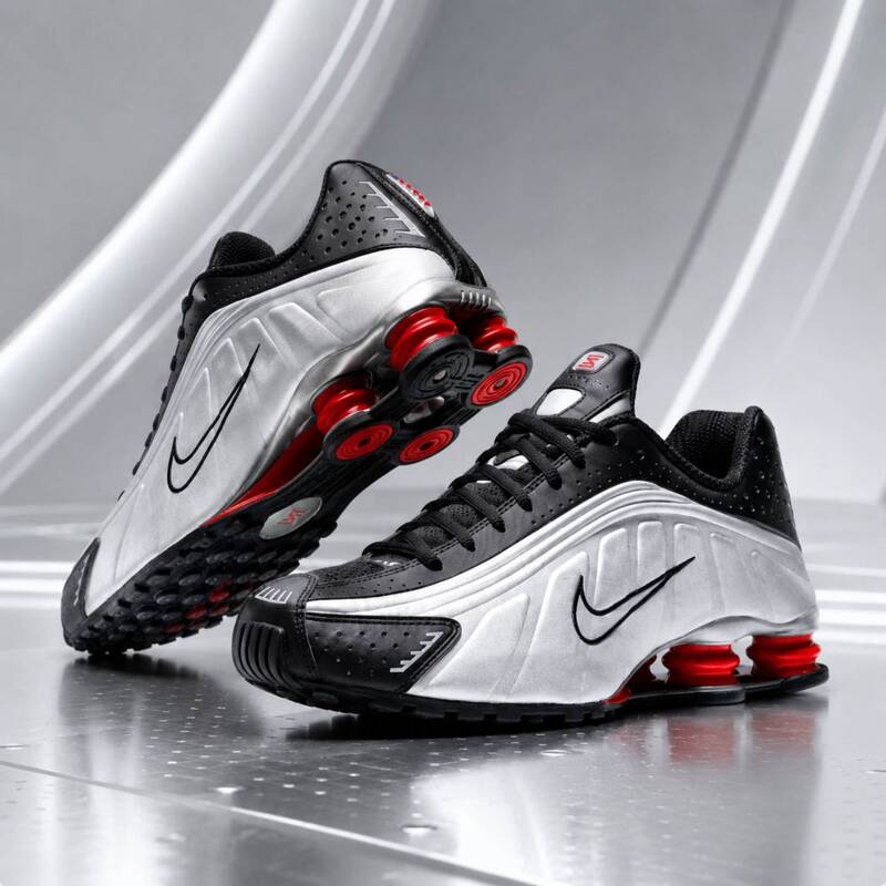 Nike/Nike Shox R4 Men's and Women's Low-Top Air Column Sports Commuter Casual Running Shoes Bv1111-008