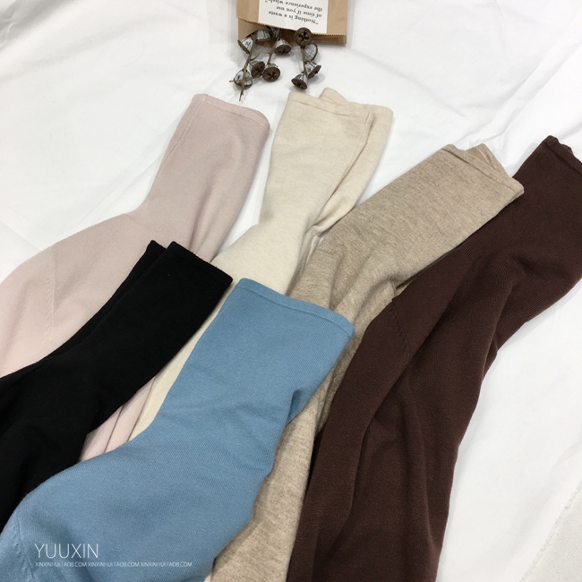 Cin Xin về nhà mùa thu đông mới cổ cao nhiều màu đan đáy áo cổ áo cọc dài tay áo dài Slim áo len nữ áo len croptop