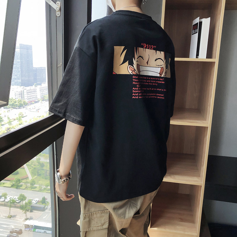 Bin Stones One Tree Joint Tide Cards Short Sleeve Speed Dry T-shirt Men's Summer 100 Hitch Loose Half Sleeve Hip Hop Sea Thief King T-shirt