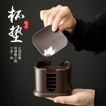 Bakelite tea cup tea ceremony tea set insulated cup holder Japanese style household ebony combination set accessories