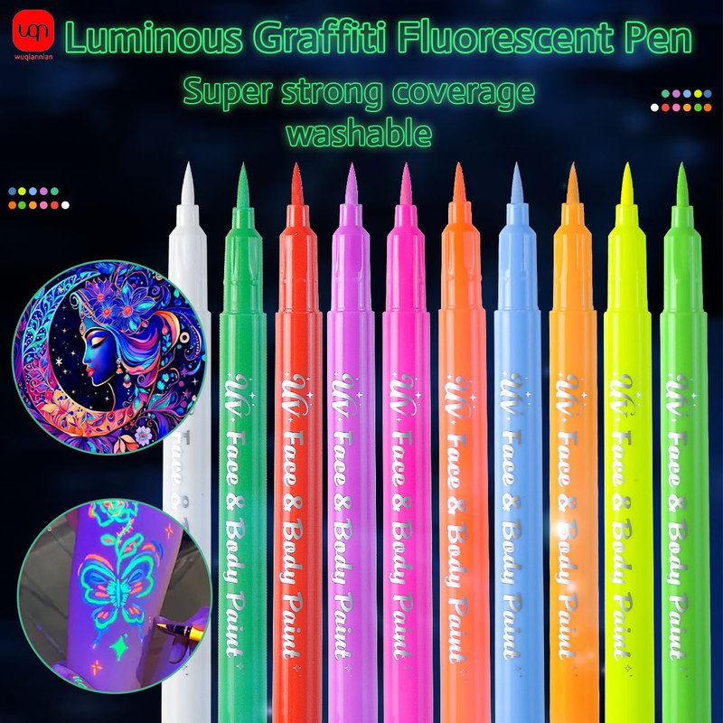 Cross-Border Fluorescent Tattoo Marking Pen, Disposable Temporary Body Painting Pen, DIY Washable Glitter Tattoo Pen Cross-Border Fluorescent Tattoo Marking Pen, Disposable Temporary Body Painting Pen, DIY Washable Glitter Tattoo Pen