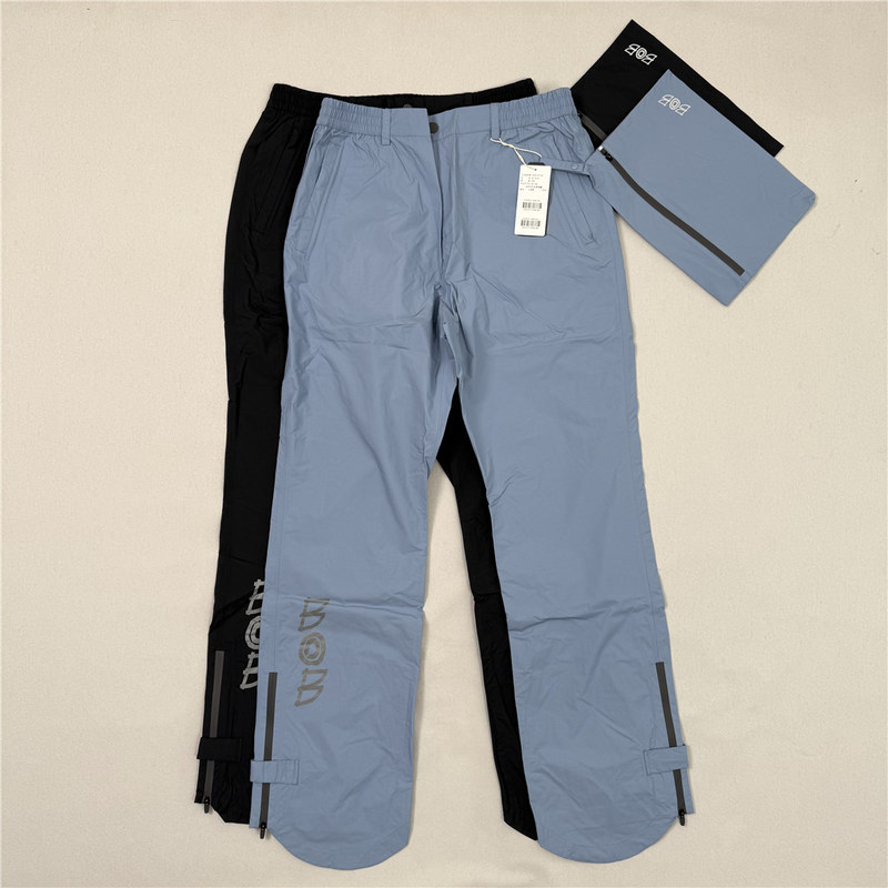 Men's Rain Pants Golf Apparel Pants Waterproof Taped Seam Water-Repellent Elastic Waistband Golf Men's Long Pants Storage