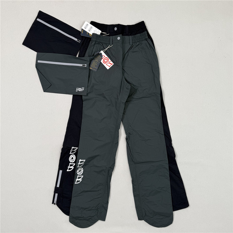 Women's Rain Pants Golf Apparel Pants Waterproof Taped Seam Water-Repellent Elastic Waistband Golf Women's Long Pants Storage